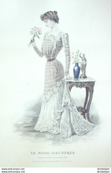 Gravure Mode illustree 1900 # 11 (Old Fashion plate) rare
