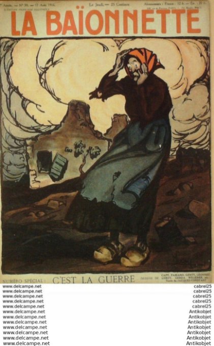 La Baionnette 1916 # 059 (C'est La Guerre) Leonnec Wegener Gerda Fabiano Ordner