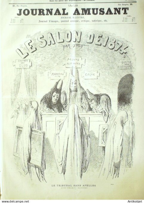 Le Journal Amusant 1874 #  924 Salon tribunal sans apelles aux Champs Elysees par Stop