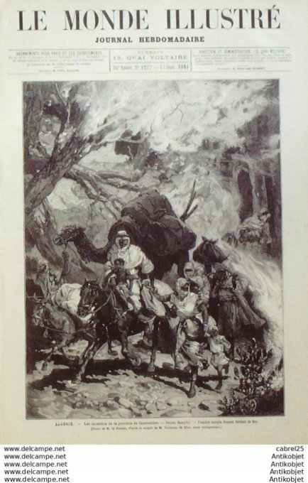 Le Monde illustré 1881 n°1277 Vienne (38) Algérie Philippeville Stora Neubourg (27) Crotoy (80) Tuni