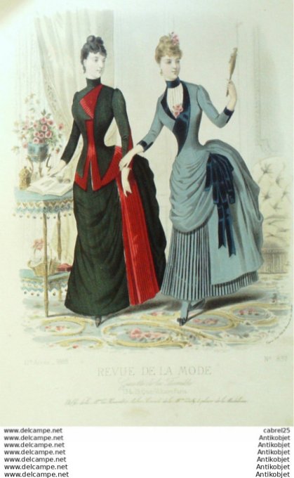 Gravure Mode La Gazette 1888 # 837 (Old Fashion plate)