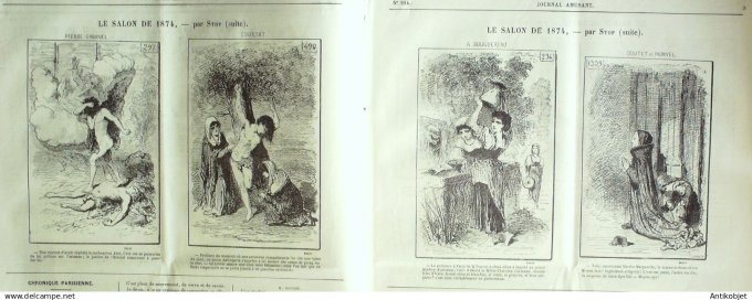 Le Journal Amusant 1874 #  924 Salon tribunal sans apelles aux Champs Elysees par Stop