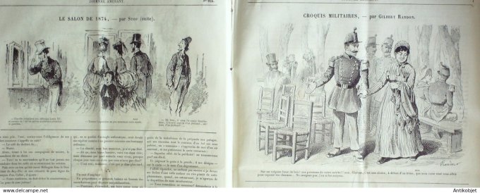 Le Journal Amusant 1874 #  924 Salon tribunal sans apelles aux Champs Elysees par Stop