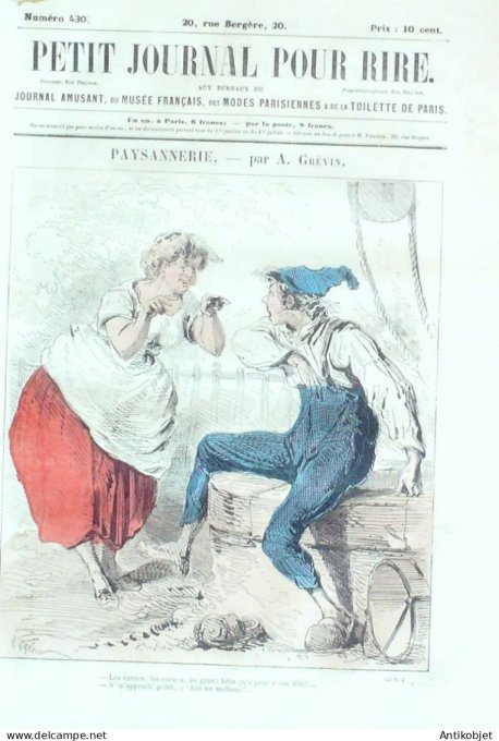 Petit journal pour Rire 1863 # 430 Dur le trottoir Gripp