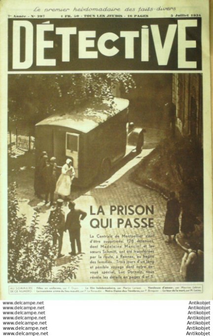 Détective 1934 n°297 dpt 34-37-92 Djelmako trapéziste