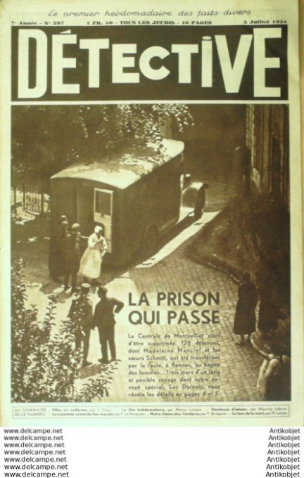 Détective 1934 # 297 Montpellier Sèvres Tours Rennes