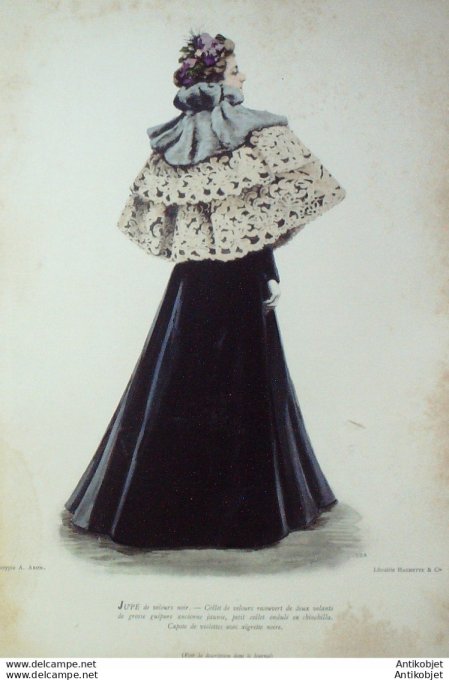 La Mode pratique 1895 # 42 Jupe de velours chinchilla