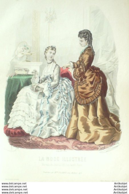 Gravure Mode illustree 1873 # 12 (Old Fashion plate)