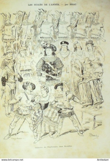 La Caricature 1882 #157 Revue de l'Année embarquement dans l'Arche Robida Trock Brac