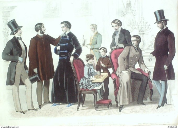 Gravure Mode Le Progres 1857- 4 (Old Fashion plate) Rare