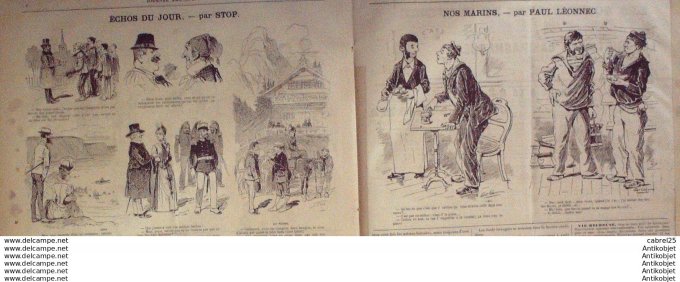 Le Journal Amusant 1886 # 1561 Voyage Mars Marins visite au Manoir Feodal de Grevin