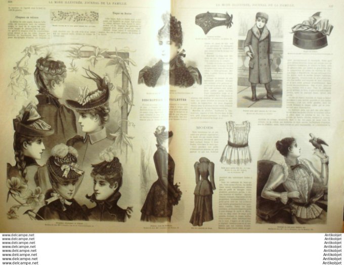 Journal + Patron Mode illustrée  1891 # 40 (with Pattern)