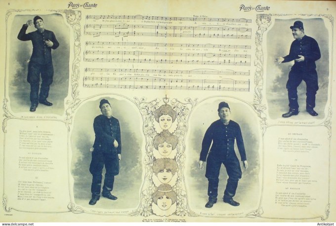 Paris qui chante 1903 n° 24 Dranem Laly Polin Judic Bordaud Beretta Bonnaud