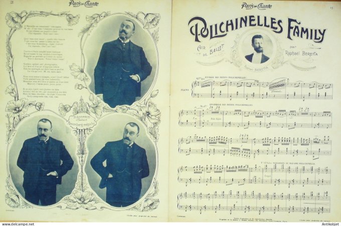 Paris qui chante 1903 n° 24 Dranem Laly Polin Judic Bordaud Beretta Bonnaud