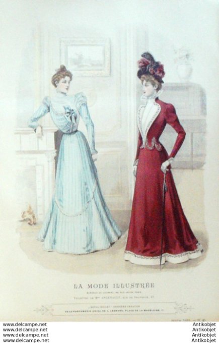 Gravure Mode illustree 1898 # 41 (Old Fashion plate) RARE