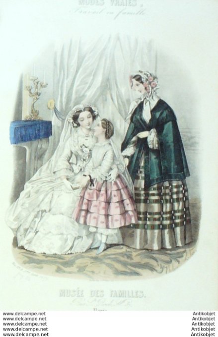 Gravure Mode Musee des familles 1853 #  8 (Old fashion plate)