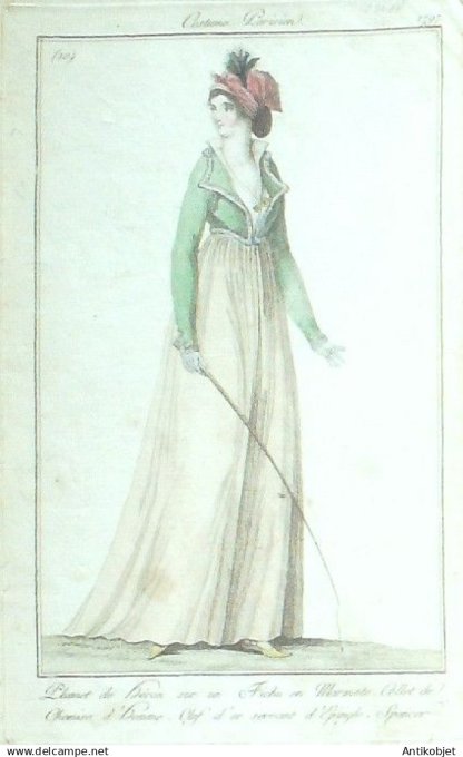 Costume Parisien 1797 an 5 # 10 (eau forte) Spencer Fichu en marmote