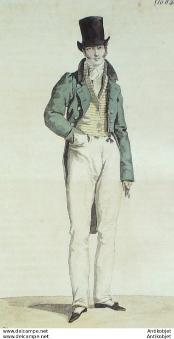 Costume Parisien 1816 # 1584 Habit homme à collet de velours