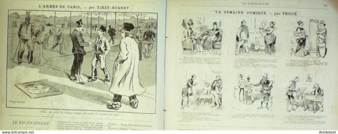 La Caricature 1886 #336 Armée de PAris Tiret-Bognet Rabelais Robida Job Sorel