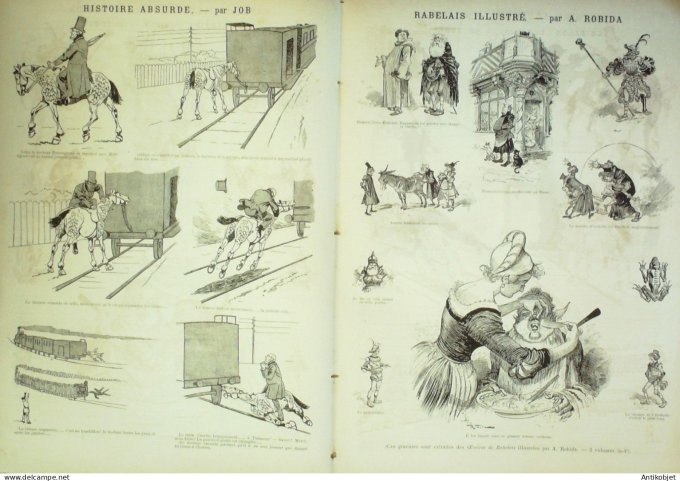 La Caricature 1886 #336 Armée de PAris Tiret-Bognet Rabelais Robida Job Sorel