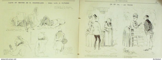 La Caricature 1885 #297 La Chasse Job Gavarni Mornas de Claretie Robida Trock