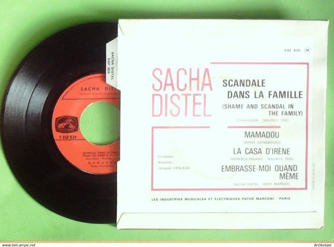 Distel Sacha 45T EP Scandale dans la famille (languette) 1965