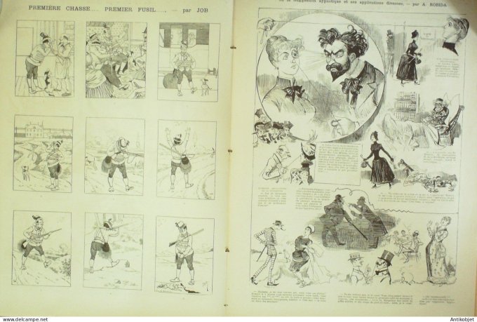 La Caricature 1885 #297 La Chasse Job Gavarni Mornas de Claretie Robida Trock