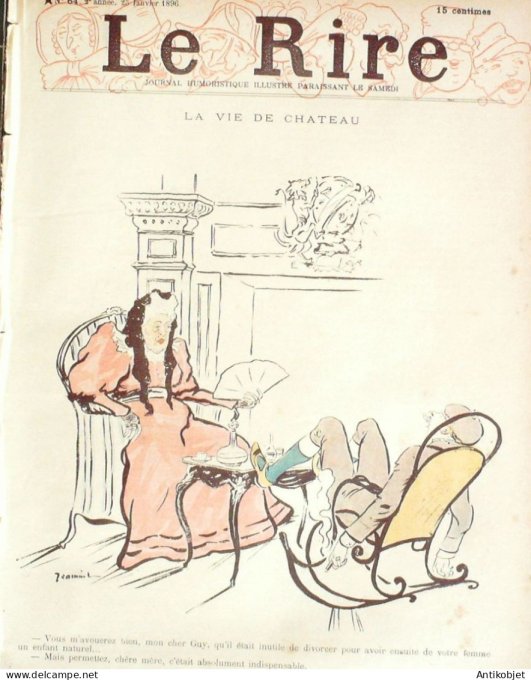 Le Rire 1896-01-25 #  64 Journal humoristique Ed.Originale The Queen Kruger