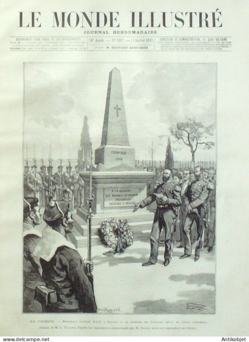 Le Monde illustré 1892 n°1817 Chine Formose Kelung Egypte khédive Méhémed-Tewfik Fécamp (76)