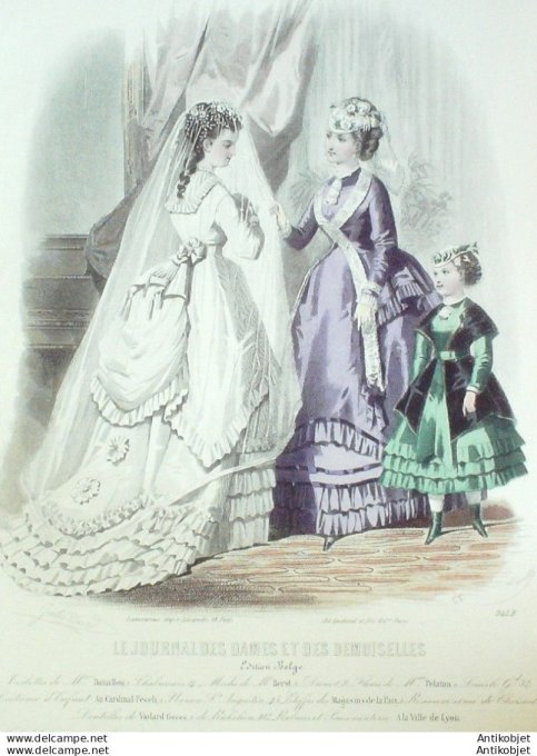 Gravure Mode J.Dames & Demoiselles 1862 # 941 (Old Fashion plate)