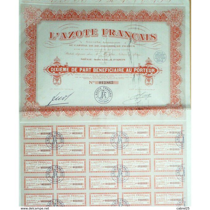 L'AZOTE FRANCAIS-ACTION-100 FR-1929