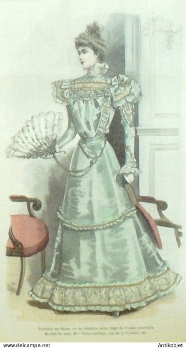 La Mode illustrée journal 1897 n° 46 Toilette de dîner