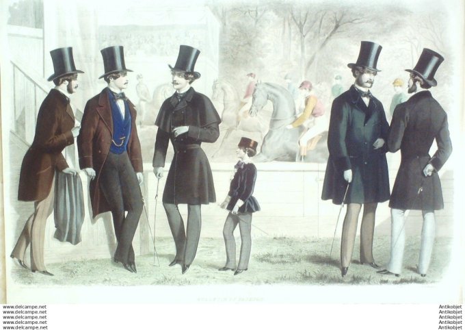 Gravure Mode Le Progres 1856-10 (Old Fashion plate) Rare