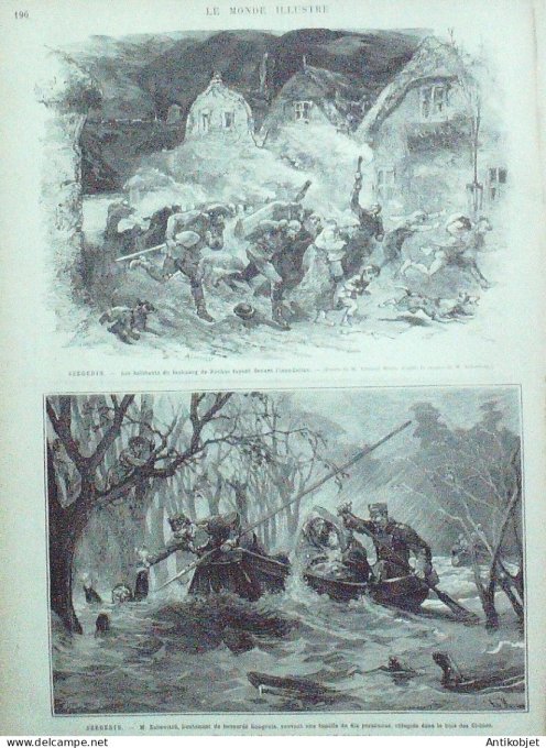 Le Monde illustré 1879 n°1148 Hongrie Szegedin Theiss Alfodbahn Giens (83) îles d'Hyères