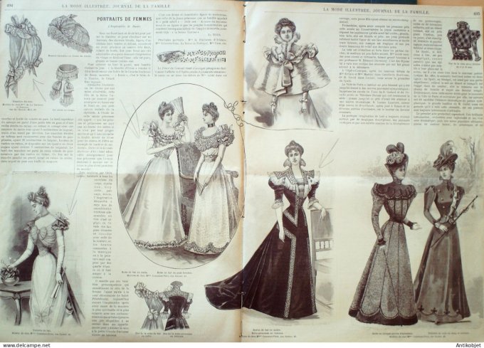 La Mode illustrée journal 1897 n° 46 Toilette de dîner