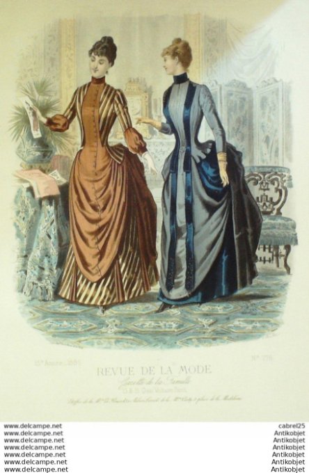 Gravure Mode La Gazette 1886 # 776 (Old Fashion plate)