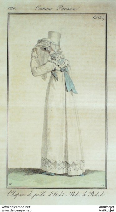 Costume Parisien 1816 # 1583 Robe perkale