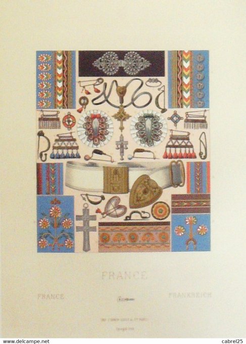 Objet bretons Fibule epinglette gouris cocarde agrafe broderie de chupen