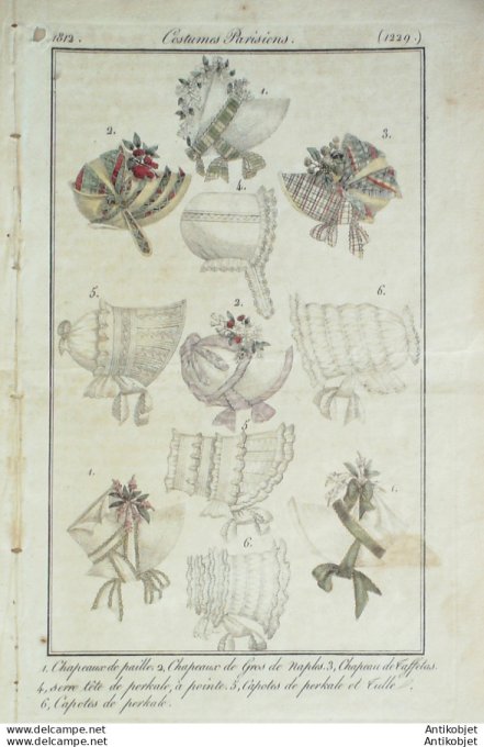 Costume Parisien 1812 # 1229 Capotes de perkale