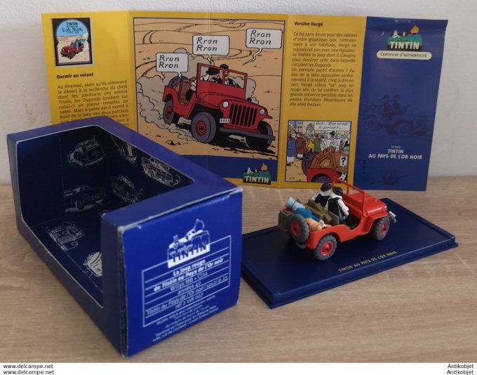 Tintin Au pays de l'or noir Jeep rouge Willys MB CJ23 1940 Atlas 1:43