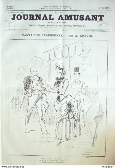 Le Journal Amusant 1884 # 1450 Le revenant en terre neuve par Leonce Petit