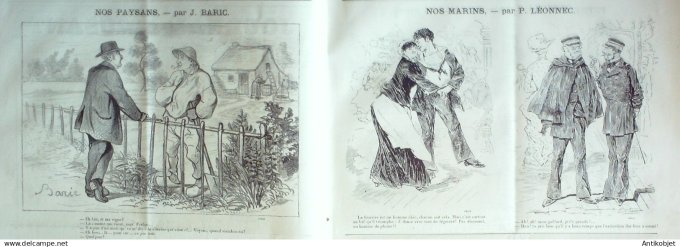 Le Journal Amusant 1884 # 1450 Le revenant en terre neuve par Leonce Petit
