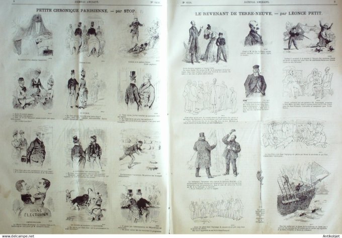 Le Journal Amusant 1884 # 1450 Le revenant en terre neuve par Leonce Petit