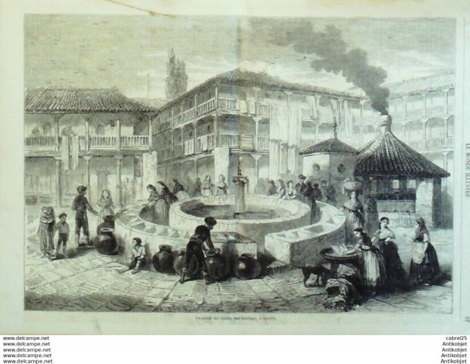 Le Monde illustré 1862 n°250 Etats-Unis Charleston Green Point Espagne Seville