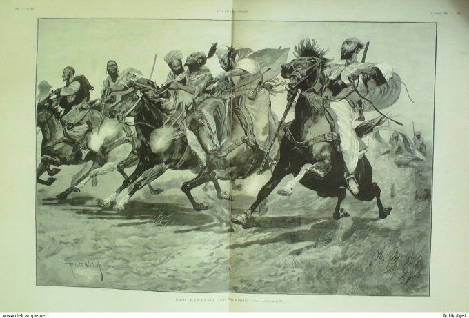 L'illustration 1901 n°3032 Italie Duc de Gènes Toulon (83) fêtes escadres Maroc Fantasia