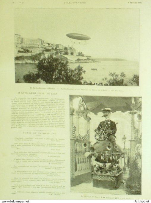 L'illustration 1902 n°3076 Monaco Santos-Dumont dirigeable Prison Saint-Lazare