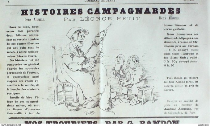 Le Journal Amusant 1884 # 1450 Le revenant en terre neuve par Leonce Petit
