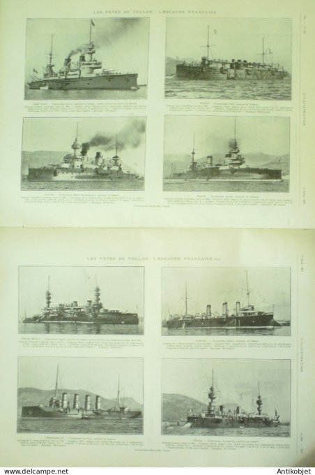 L'illustration 1901 n°3032 Italie Duc de Gènes Toulon (83) fêtes escadres Maroc Fantasia
