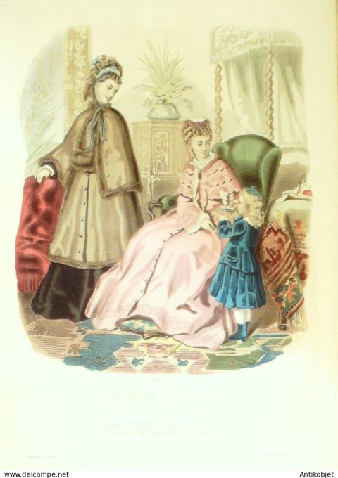 Gravure de mode La Mode illustrée 1875 n°05 (Maison Bréant-Castel)