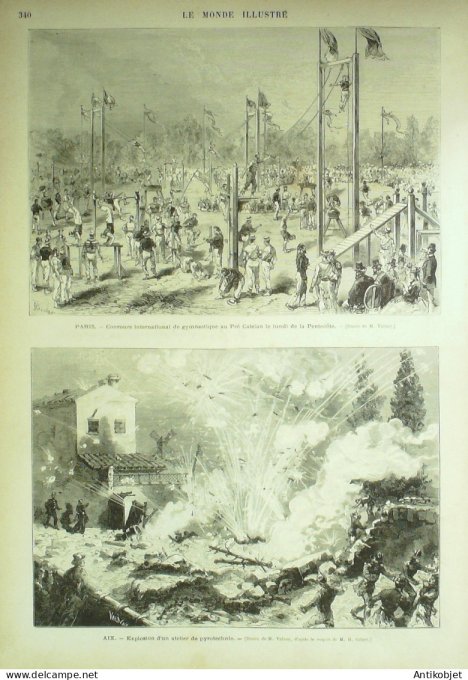 Le Monde illustré 1874 n°946 Japon Yokoska Mikado Belgique Gand Amiens (80) Aix (13) Pré-Catelan (92